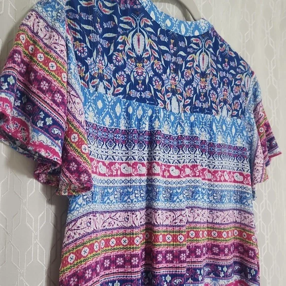 Live And Let Live Colorful Boho Top - Picture 9 of 14